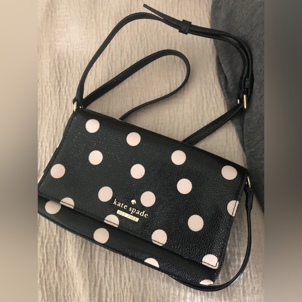 Kate Spade Black with Polka Dots Crossbody, Handbag Bag